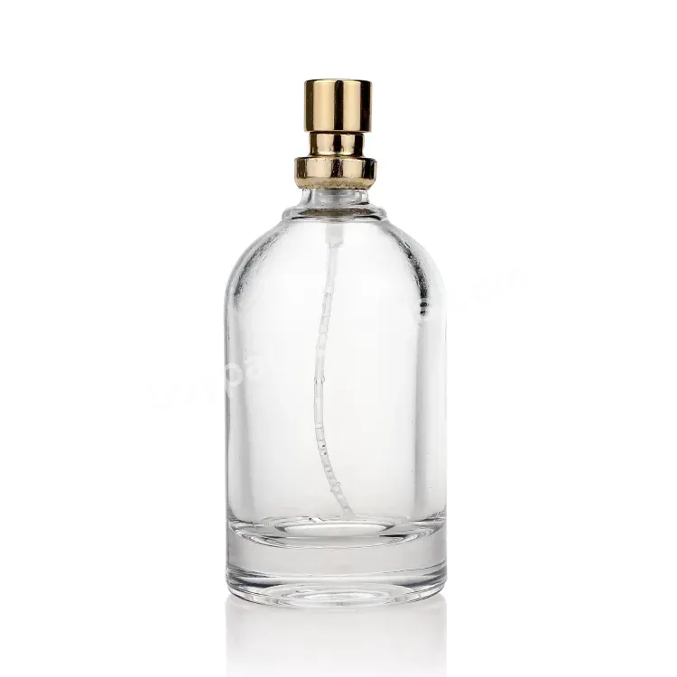 50ml 100ml Clear Round Press The Perfume Bottles With Crimp Neck