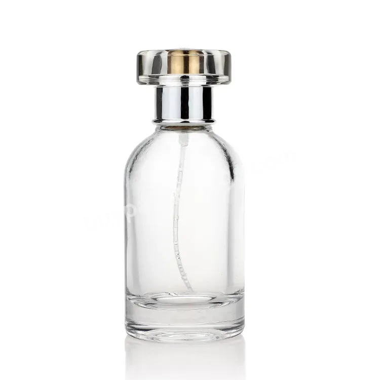 50ml 100ml Clear Round Press The Perfume Bottles With Crimp Neck