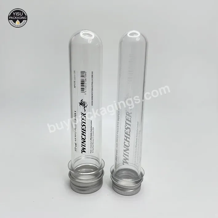 50ml 110ml 115ml Candy Flat Round Bottom Clear Pet Plastic Test Tube Plastic Packaging Tube With Aluminum Cap