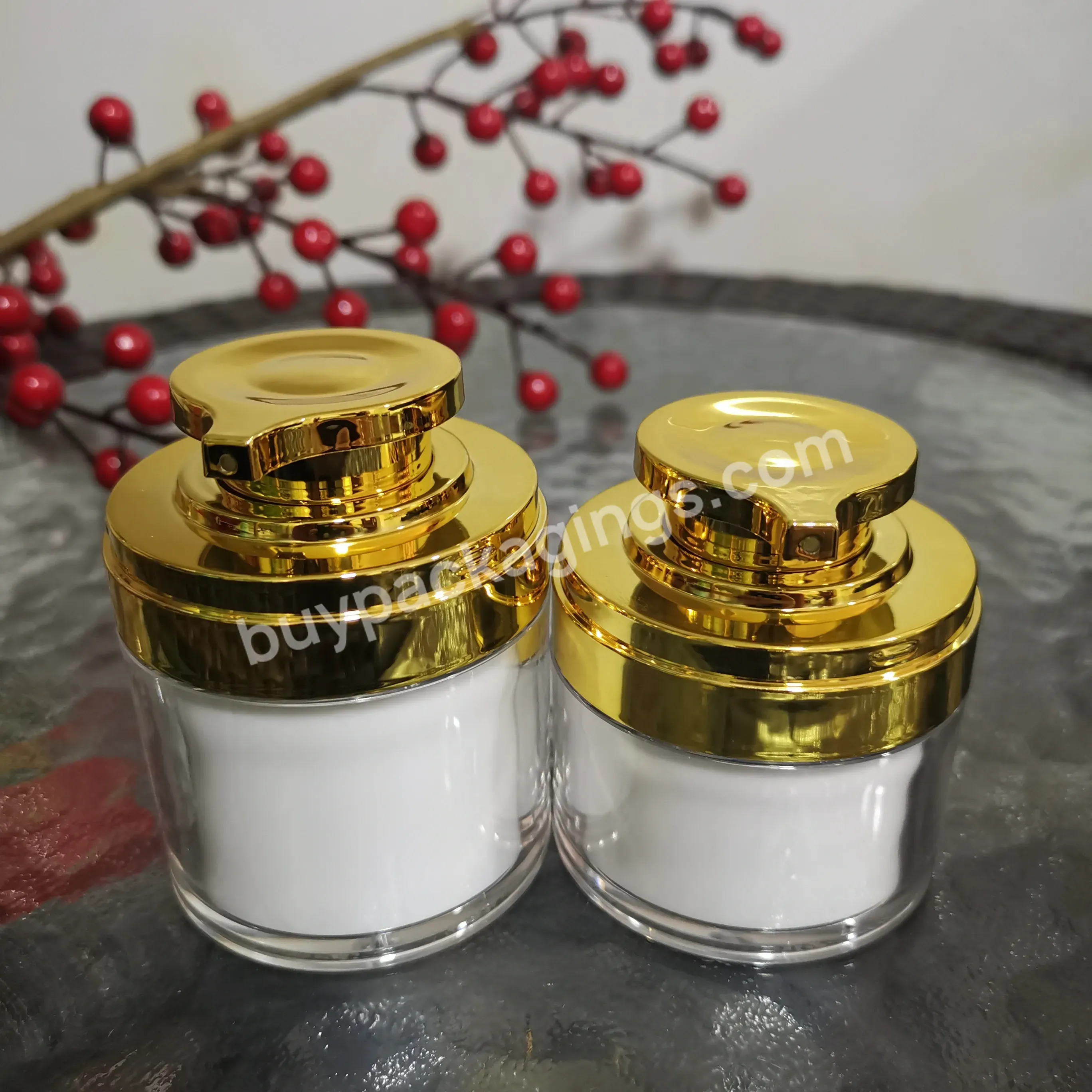 50ml 1.7oz Unique And Luxury Acrylic Double Airless Jar For Packaging Cosmetic Skincare