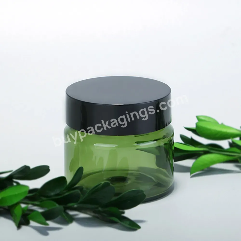 50ml 30ml Green Black Pet Cosmetic Cream Mini Sample Filling Empty Powder Packaging Cream Jar