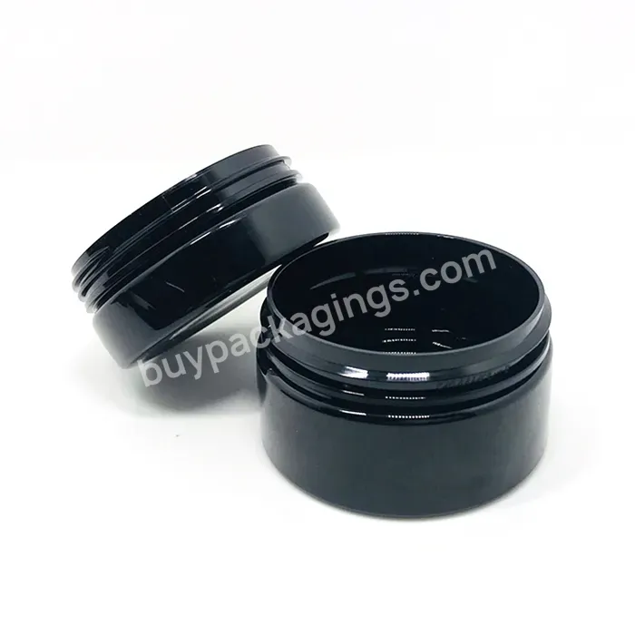 50ml 60ml 80ml 100ml 120ml 150ml 200ml 250ml 500ml Black Empty Pet Plastic Cosmetic Cream Jar With Plastic Lid In Stock