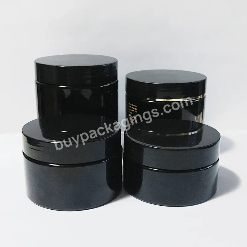 50ml 60ml 80ml 100ml 120ml 150ml 200ml 250ml 500ml Pet Plastic Jars Cosmetics 2 Oz 4 Oz 8oz Black Plastic Jars With Lids