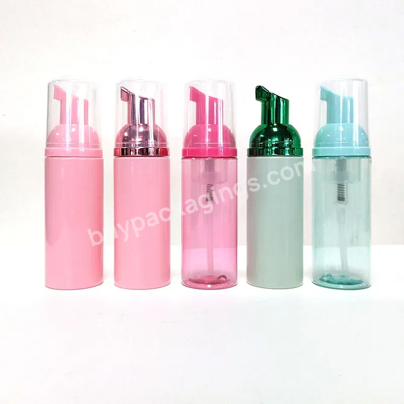 50ml 60ml Empty Facial Foaming Pink God Plastic Lash Shampoo Bottles Eyelash Extension Soap Foam Pump Cleanser Set Foam Bottle