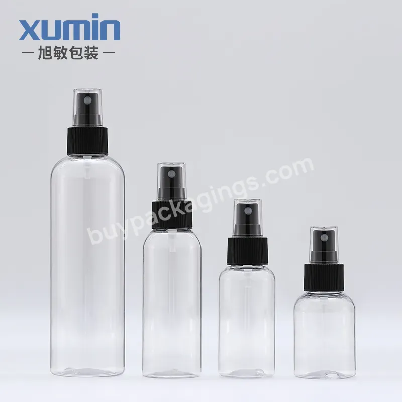 50ml 75ml 100ml 250ml Clear Spray Bottle 4oz Fine Mist Spray Cosmetic Bottle Plastic Black Spray Head Pet Material Bottle Body