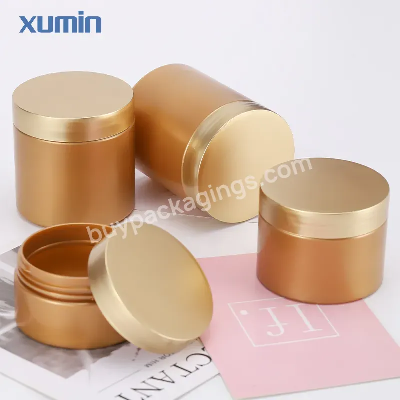 50ml 80ml 100 Ml 120ml 130ml 200ml 250ml Face Cream Jar Luxury Gold 100ml Cosmetic Jar Gold Plastic Jar With Gold Lid