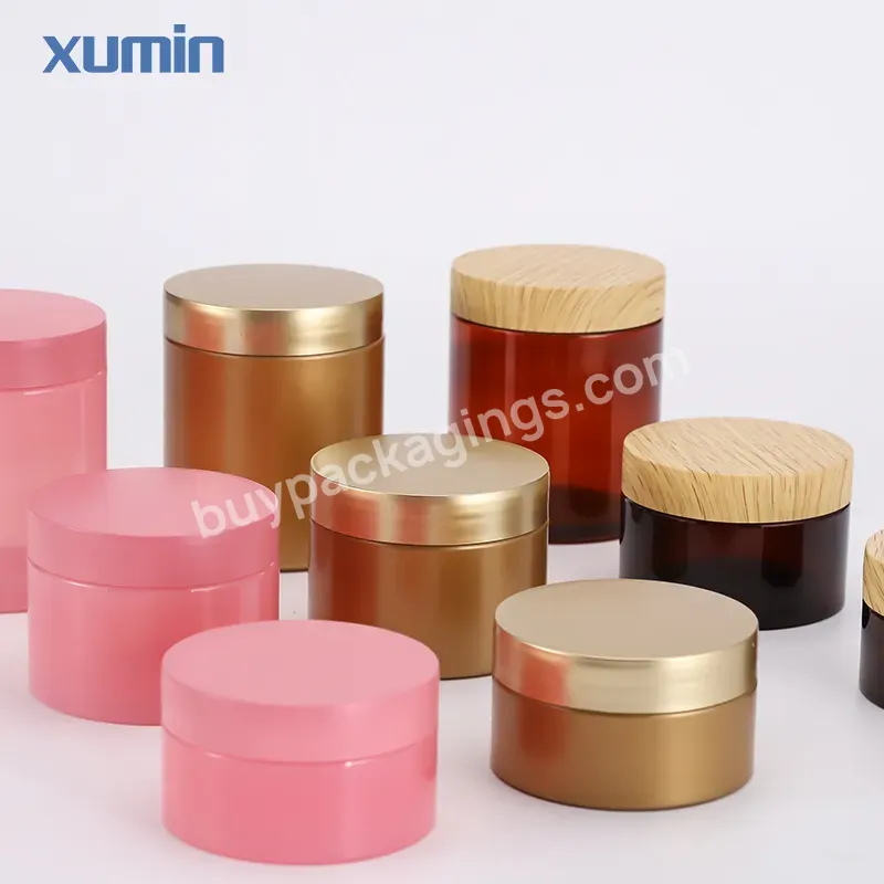 50ml 80ml 100 Ml 120ml 130ml 200ml 250ml Face Cream Jar Luxury Gold 100ml Cosmetic Jar Gold Plastic Jar With Gold Lid