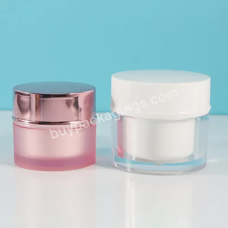 50ml Acrylic Plastic T Round Cosmetic Bottle Jar Pink Hair Conditioner Cosmetic Packaging Cream Jar