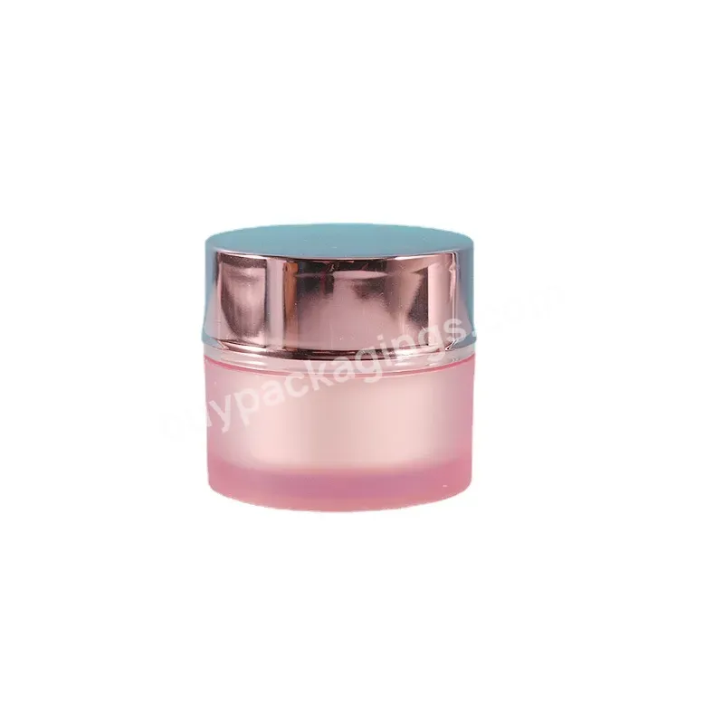 50ml Acrylic Plastic T Round Cosmetic Bottle Jar Pink Hair Conditioner Cosmetic Packaging Cream Jar