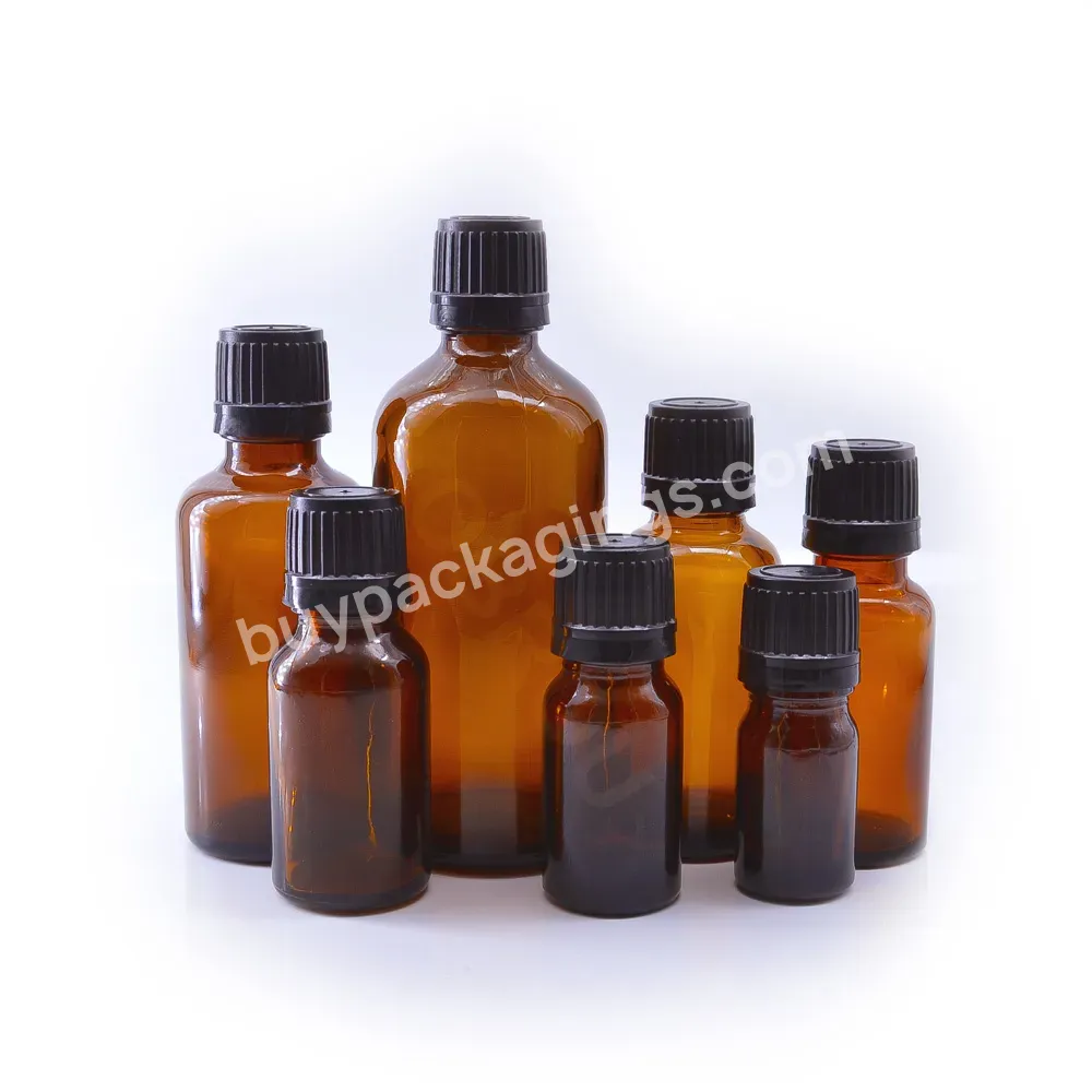 50ml Empty Refillable Amber Glass Essential Oil Bottles Dropper Vials With Orifice Reducer And Black Cap Perfume Bottle