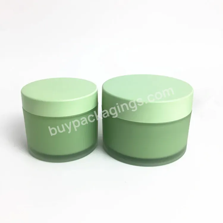 50ml.100ml,240ml Frost Green Color Double Wall Refillable Acrylic Face Lotion Cream Jar - Buy Acrylic Cosmetic Jar,Cosmetic Cream Jars,Cosmetic Acrylic Jar 50ml.