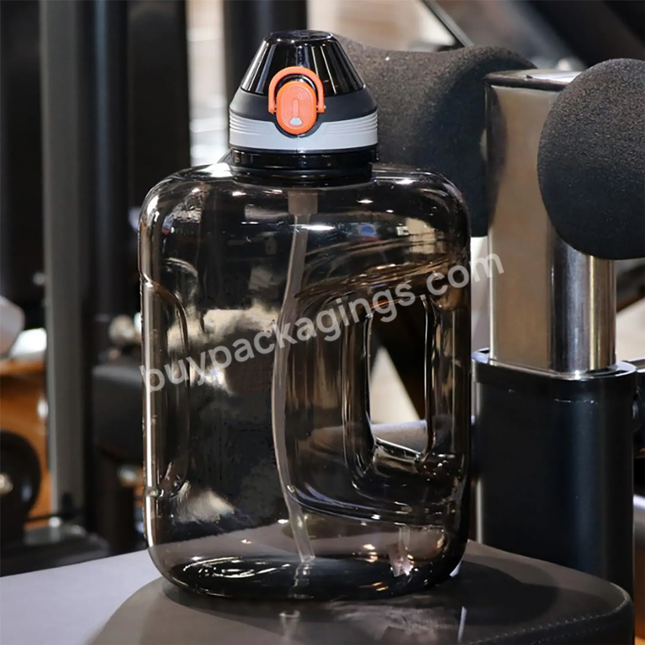 50oz 90oz Wholesale Big Clear Black Plastic Water Cup Jug Outdoor Gym Sports Handheld Protein Powder Bottle With Scale