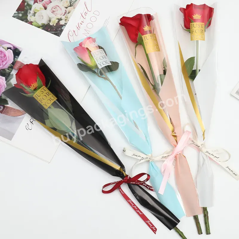 50pcs/pack Crown Single Flower Bag Rose Flower Bouquet Wrapping Paper Floral Wrapper