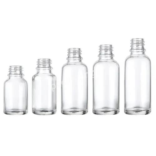 5/10/15/20/30/50/100ml Clear Amber Green Blue Essential Oil Glass Bottle With 18mm Shiny Black Dropper For Cosmetic Packaging