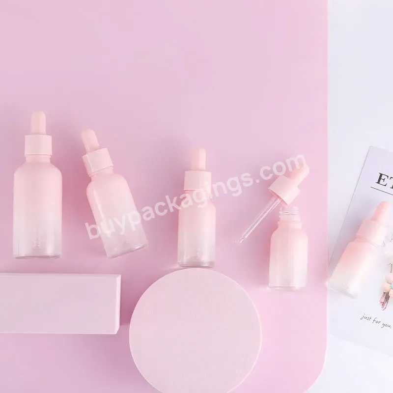 5/10/15/20/30/50/100ml Hot Sale Empty Dropper Glass Bottle Gradient Pink Glass Essential Oil Bottle Essence Separate Bottle