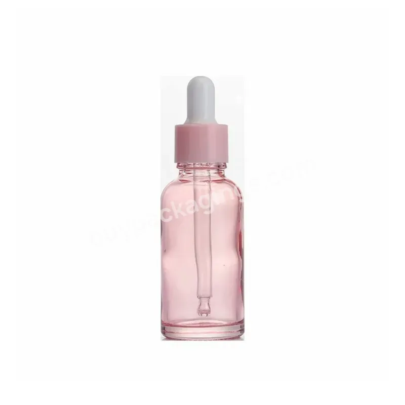 5/10/15/20/30/50/100ml Hot Sale Empty Pink Glass Dropper Bottle Essential Oil Bottle Essence Lotion Bottle