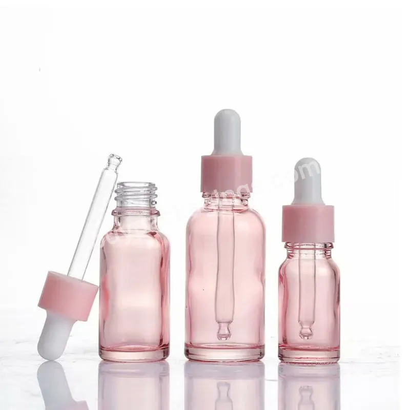 5/10/15/20/30/50/100ml Hot Sale Empty Pink Glass Dropper Bottle Essential Oil Bottle Essence Lotion Bottle