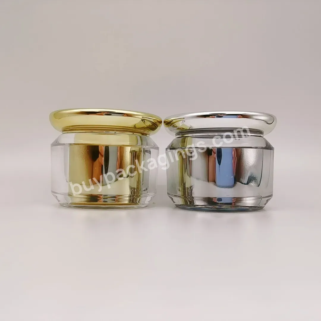 5/10/15/20/30/50g Wholesale Acrylic Mushroom Bottle Gold Silver Cream Bottle Beauty Cosmetics Bottle