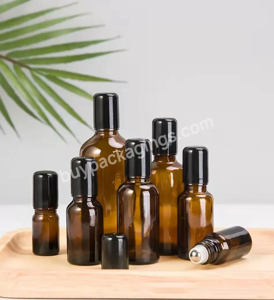 5/10/15/20/30/50ml Wholesale Avoid Light Empty Roll On Bottle Massage Ball Glass Essential Oil Bottle Perfume Separate Bottle