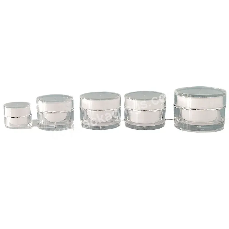 5/10/15/20/30g Wholesale Acrylic Double Deck Cream Jar Eye Cream Packaging Bottle Cosmetic Face Cream Plastic Jar