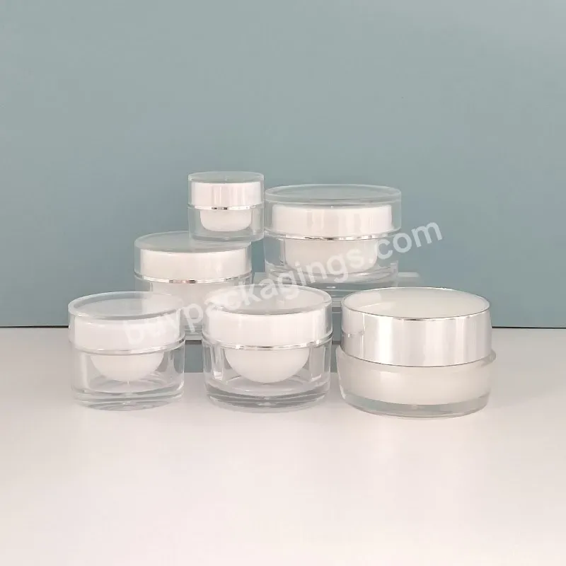 5/10/15/20/30g Wholesale Acrylic Double Deck Cream Jar Eye Cream Packaging Bottle Cosmetic Face Cream Plastic Jar