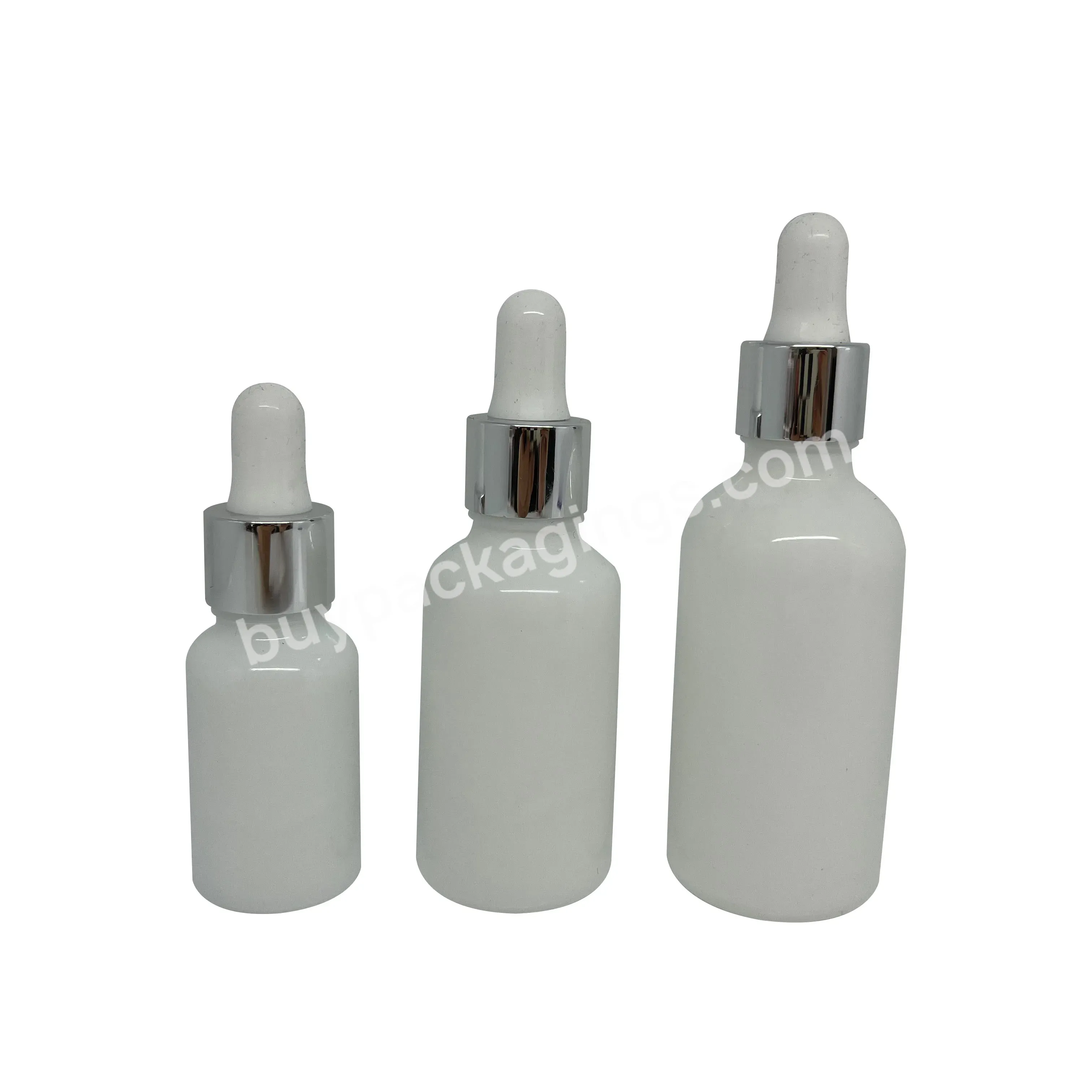 5/15/20/30/50/100ml Hot Sale Glass Essential Oil Bottle White Porcelain Bottle With Aluminum Dropper Essence Bottle