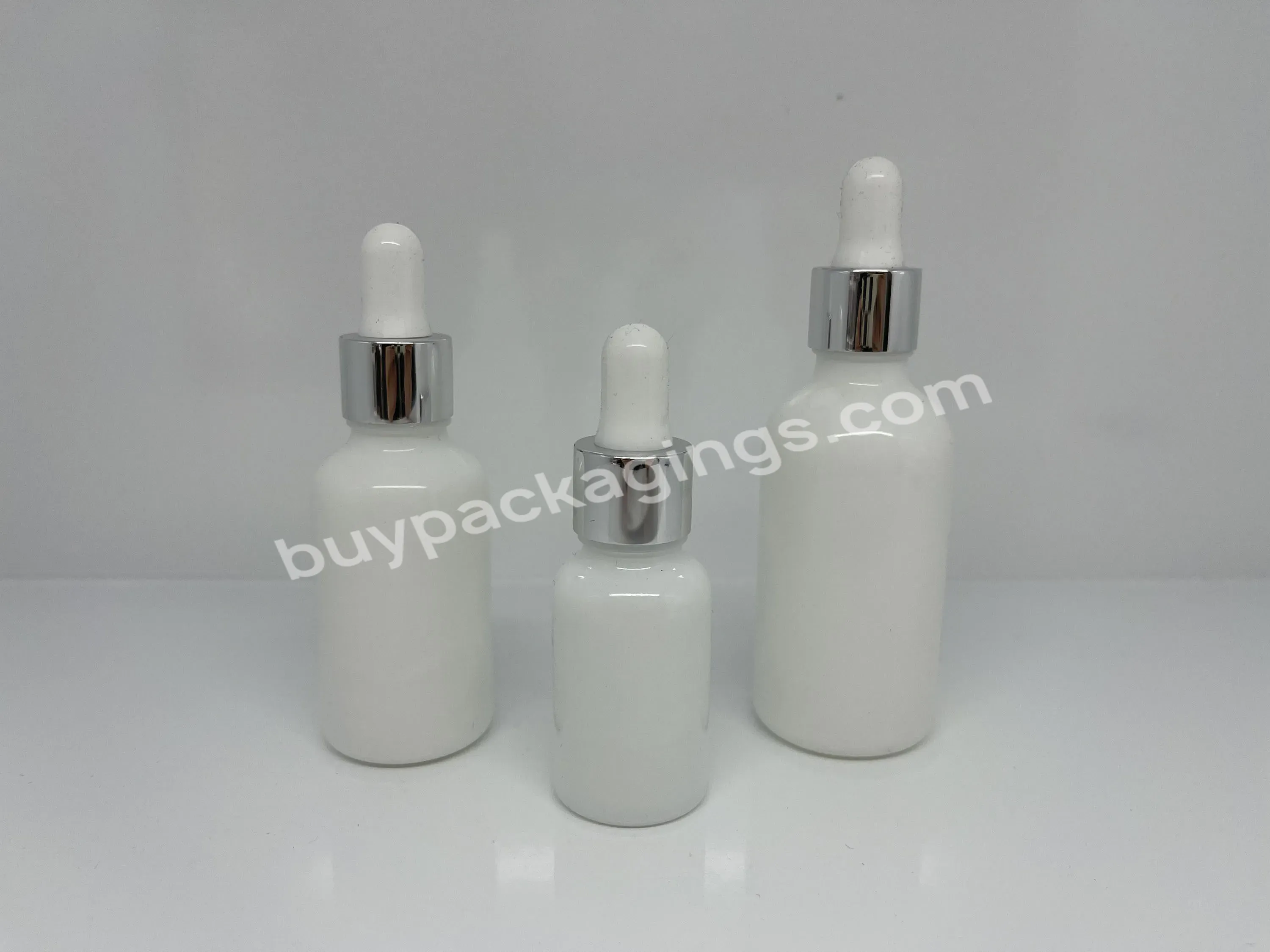 5/15/20/30/50/100ml Hot Sale Glass Essential Oil Bottle White Porcelain Bottle With Aluminum Dropper Essence Bottle