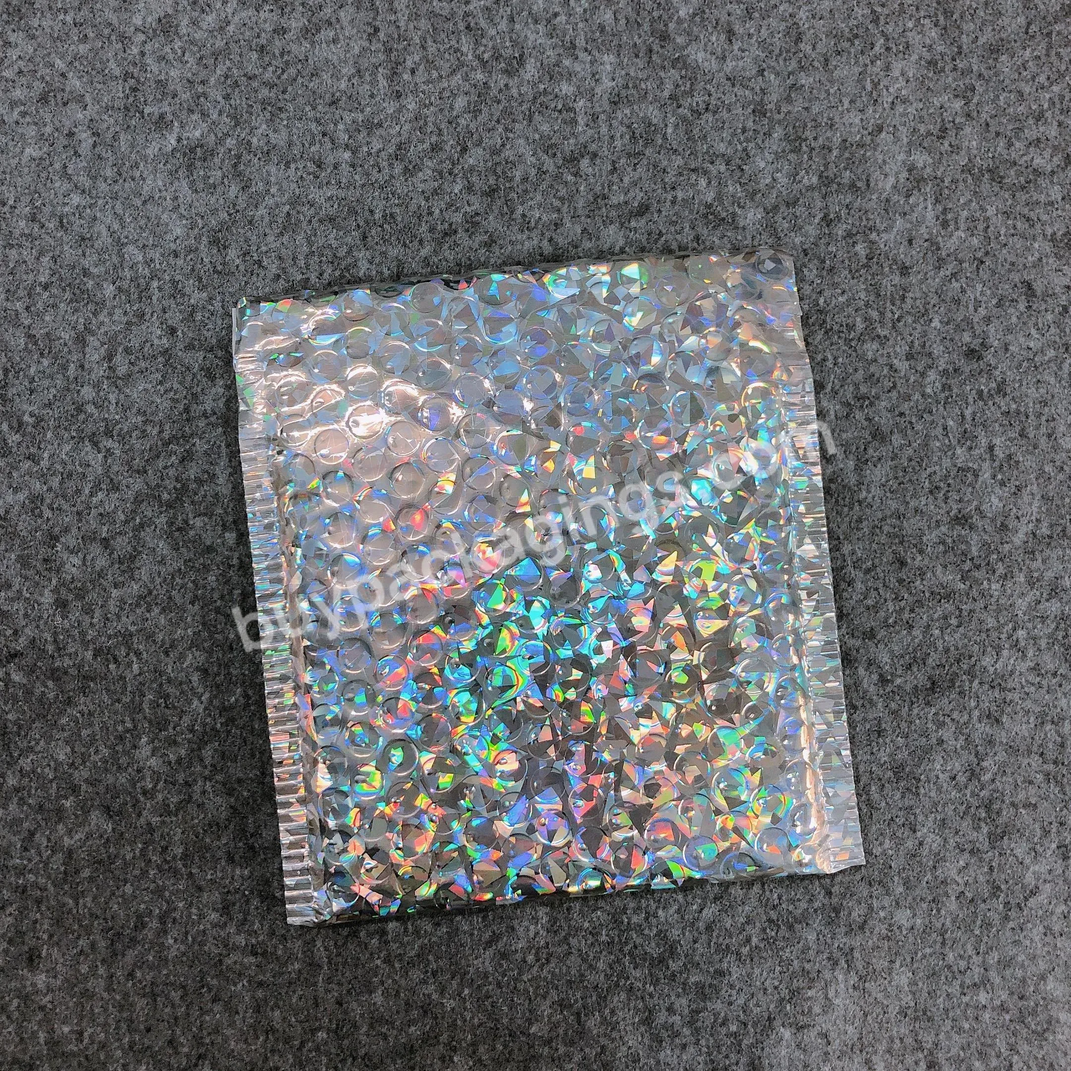 5*7.5inch Sliver Metallic Shiny Holographic Envelop Courier Bags Rainbow Metallic Foil Bubble Mailer 15*13+4cm