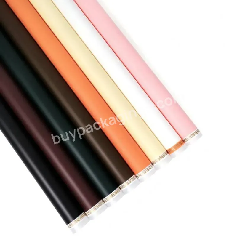 58*58cm Colorful Plastic Film Flower Wrapping Art Paper Sheet With Letter Printing In Paper Edge