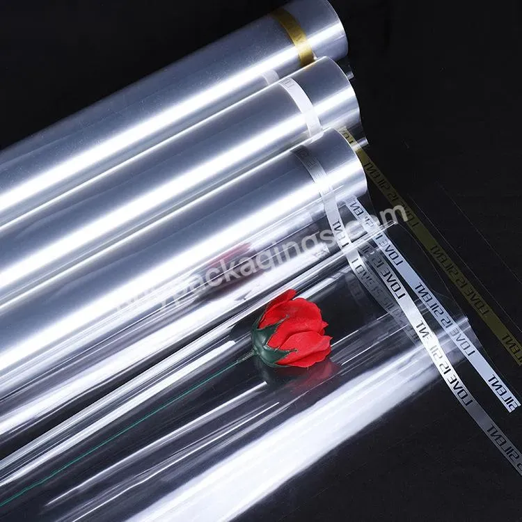 58cm*20m/roll Hyaline Bopp Plastic Cellophane Glassine Paper Gift Wrapping Paper With English Letter Printing