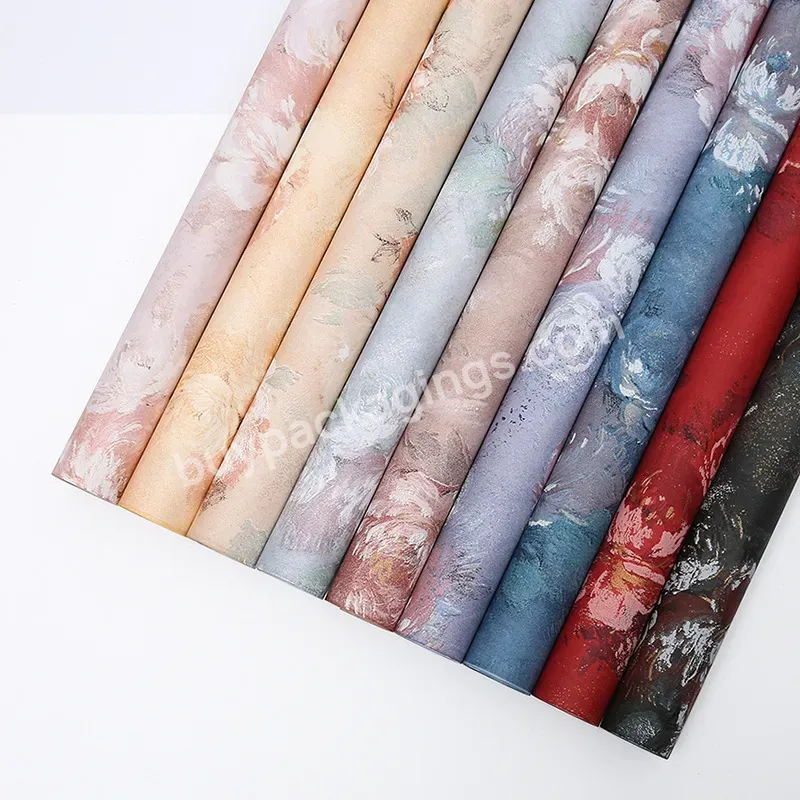 59*52cm/pcs 15pcs/lot Vintage Floral Oil Painting Dream Garden Series Craft Paper Floral Wrapping Paper For Flower Shop Supplies