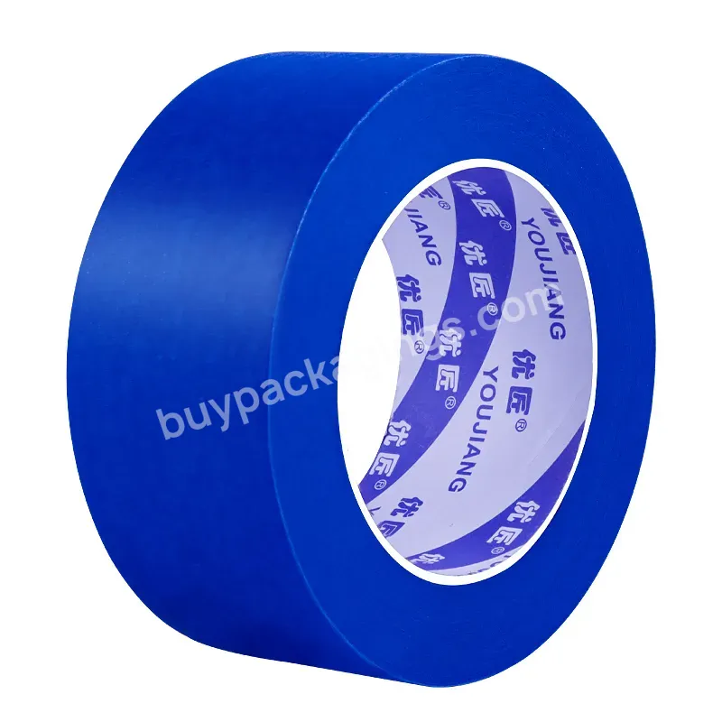 5cm Anti-uv 14 Days No Residue Waterproof Blue Masking Paper Tape For Automobile Industry Painting Cover