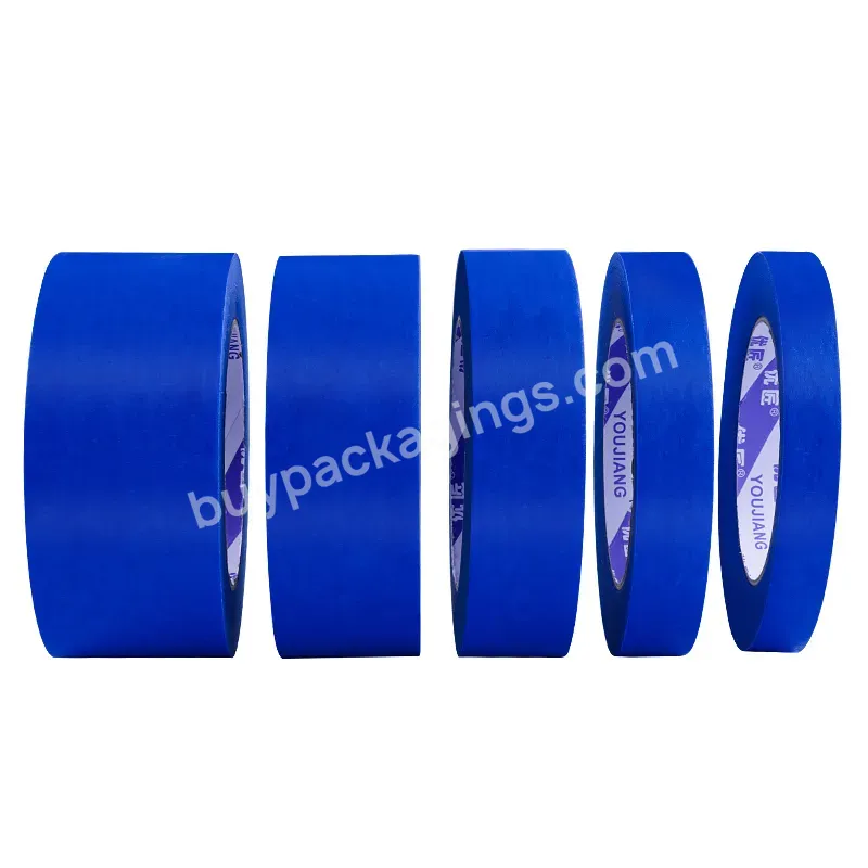 5cm Anti-uv 14 Days No Residue Waterproof Blue Masking Paper Tape For Automobile Industry Painting Cover