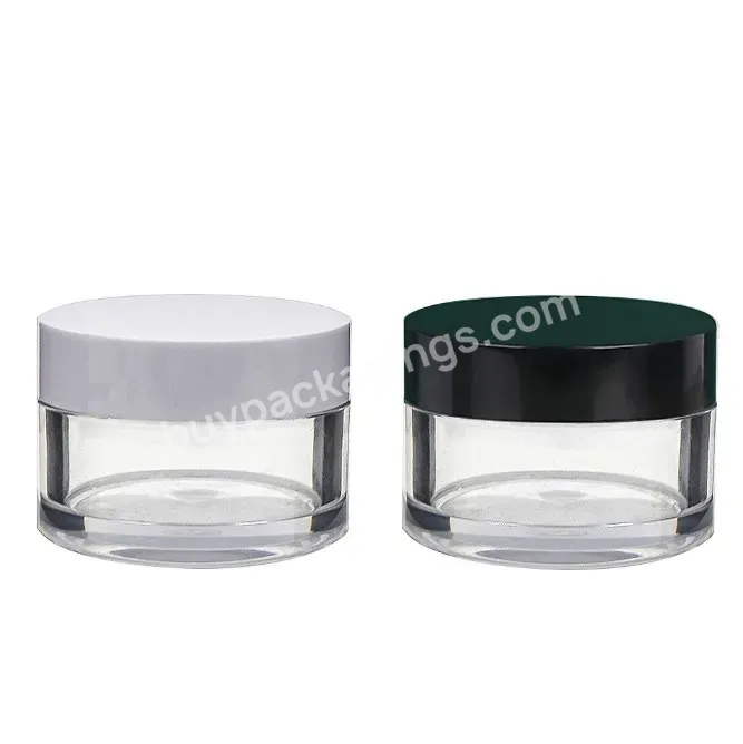 5g-100g Transparent Round Glass Jar Custom Logo Colored Jar With White Cap