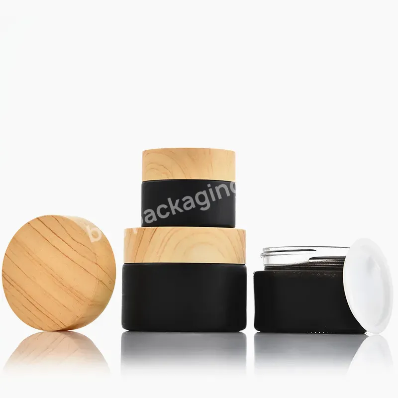 5g 10g 15g 20g 30g 50g 60g 100g 200g Amber Skin Care Body Butter Eye Face Cream Mask Cosmetic Glass Jarwith Bamboo Lid