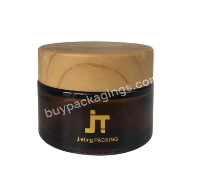 5g 10g 15g 20g 30g 50g 60g 100g 200g Amber Skin Care Body Butter Eye Face Cream Mask Cosmetic Glass Jarwith Bamboo Lid