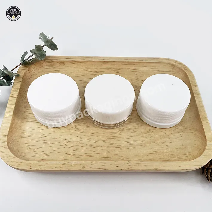 5g 10g 15g 20g 30g 50g Empty Luxury Skin Hair Face Body Cream Cosmetic Frosted Clear Glass Jar With Wood Pattern Cap