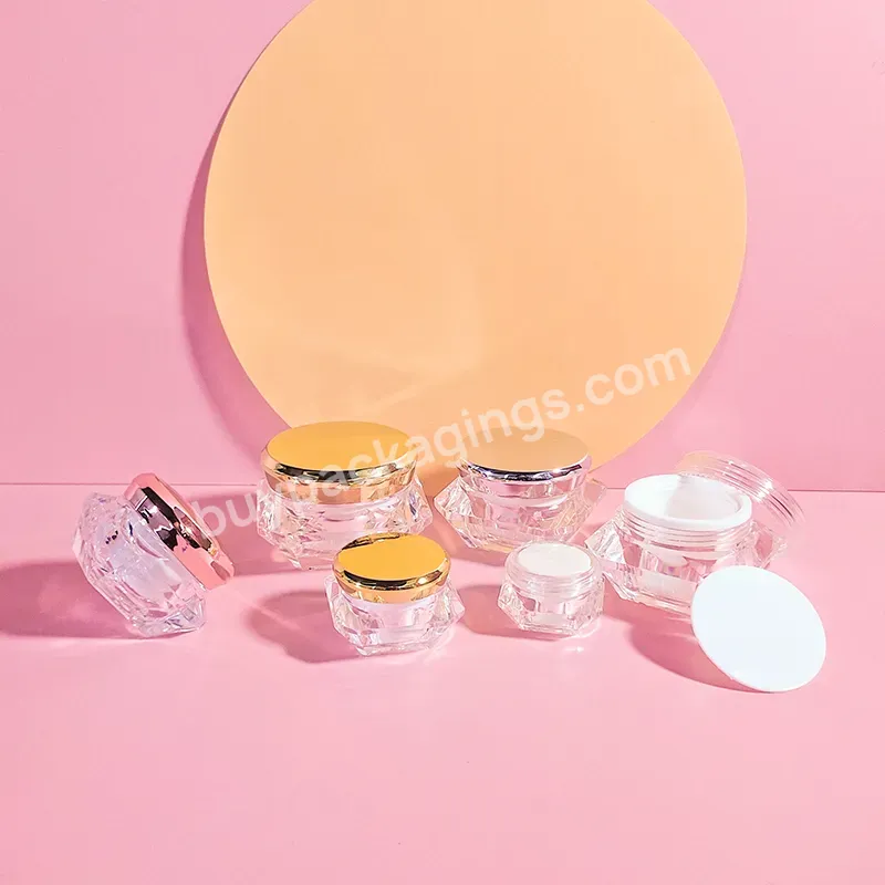 5g 10g 15g 20g 30g In Stocklow Moq Rose Gold Acrylic Diamond Cosmetic Jars Plastic Lip Scrub Container Jar