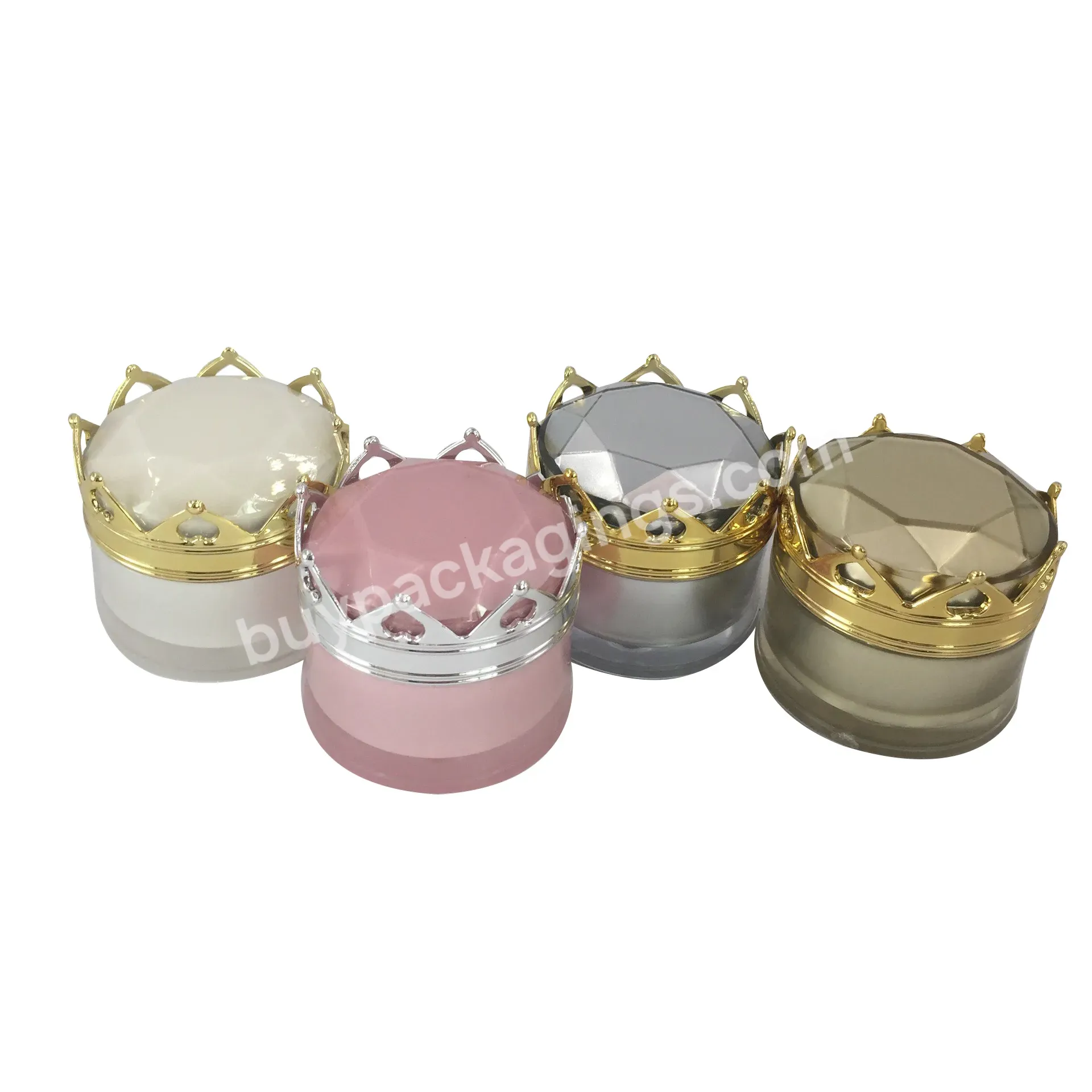 5g 10g 15g 20g Acrylic Nail Powder Jars Wide Mouth Cosmetic Jar Crown Shape Plastic Cosmetic Jar