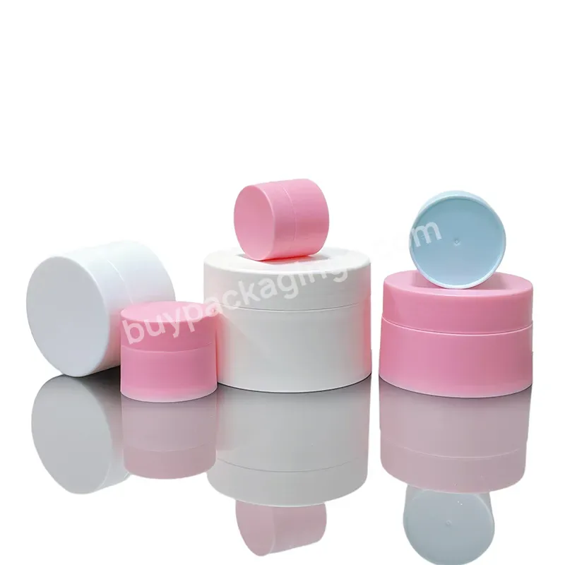 5g 10g 15g 30g 50g 100g 120g Empty White Pink Blue Cosmetic Face Body Lotion Double Wall Frosted Pp Plastic Cream Jar