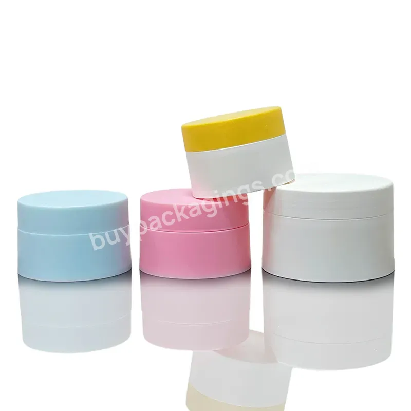 5g 10g 15g 30g 50g 100g 120g Empty White Pink Blue Cosmetic Face Body Lotion Double Wall Frosted Pp Plastic Cream Jar