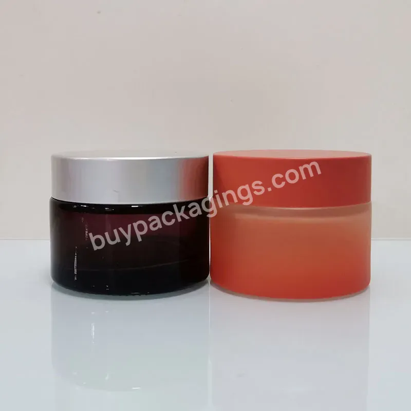 5g 10g 15g 30g 50g 100g Hot Sale Skin Care Pink Transparent Frosted Glass Jars Cosmetic Face Cream Container With Lid