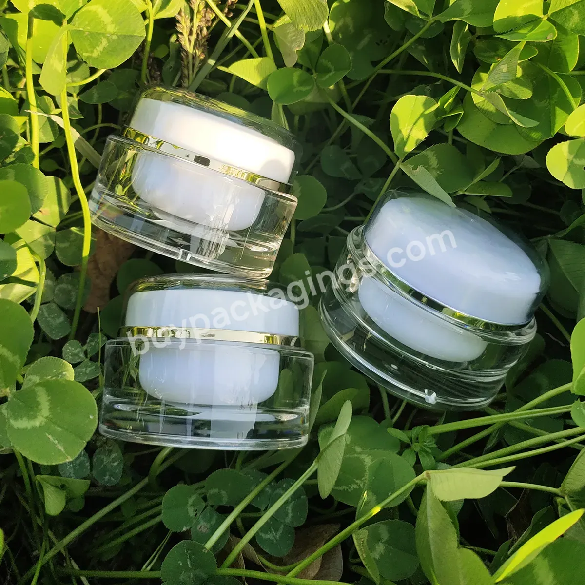 5g 10g 15g 30g 50g 1oz 20z Cosmetic Round Shape Acrylic Jar Container Elegant Empty Cream Jars With White Lid