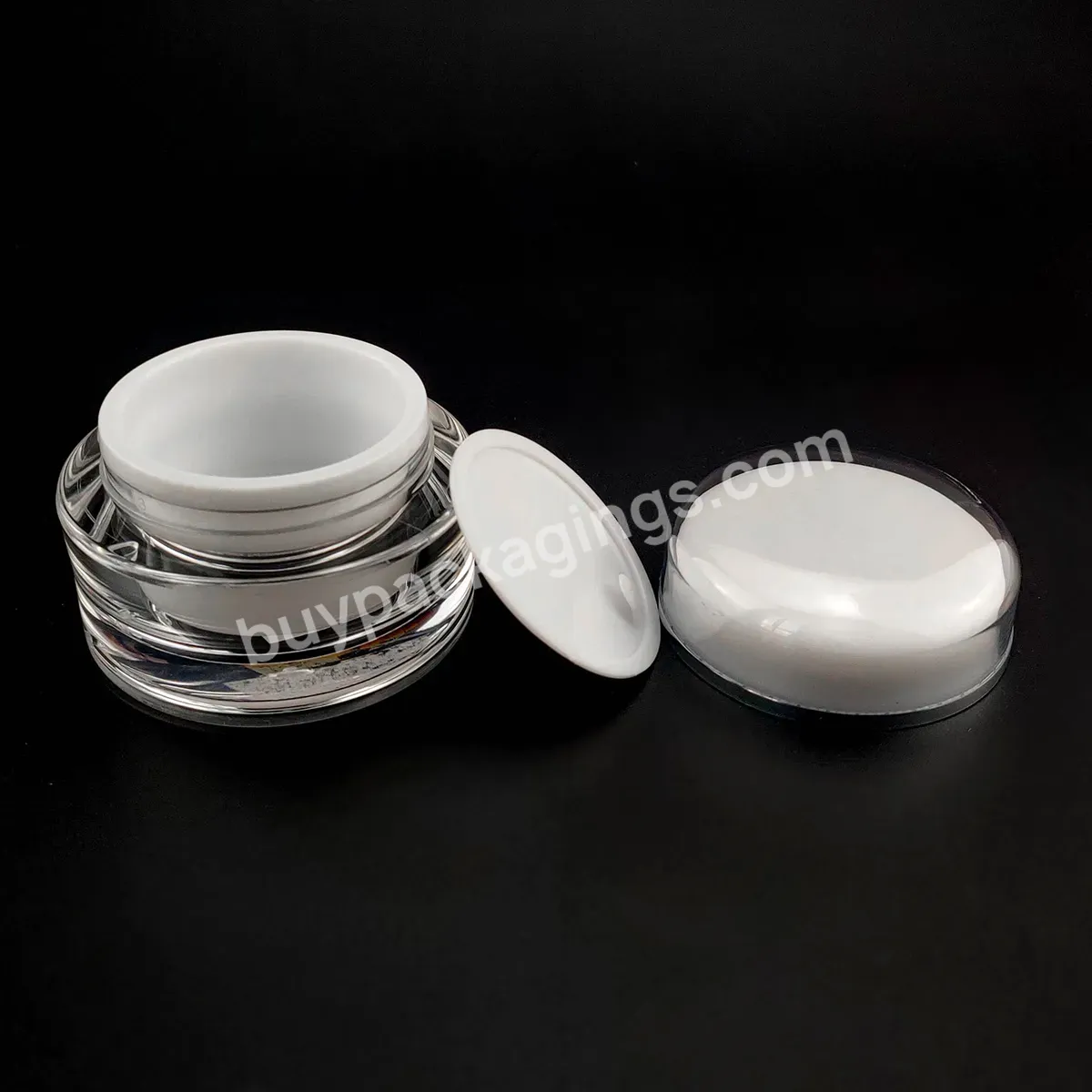 5g 10g 15g 30g 50g 1oz 20z Cosmetic Round Shape Acrylic Jar Container Elegant Empty Cream Jars With White Lid