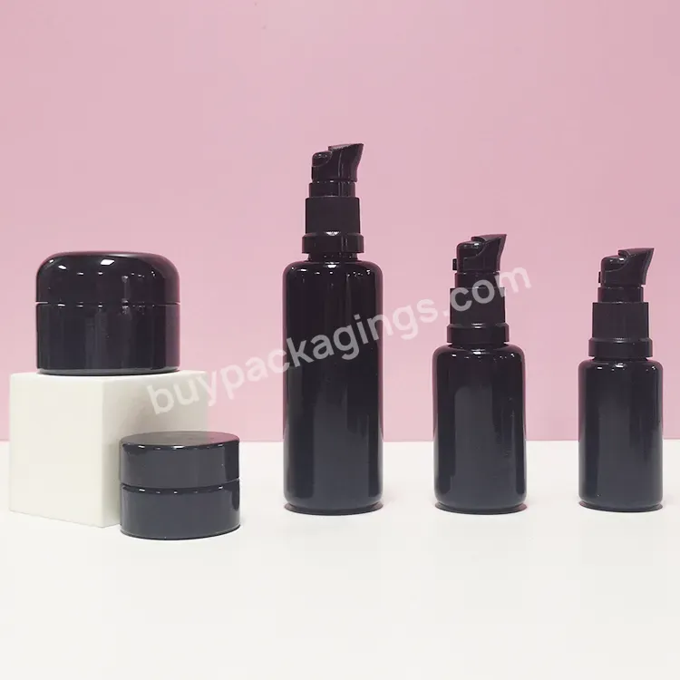 5g 10g 15g 30g 50g 60g 100g 120g 150g 200g 250g 500g Empty Cosmetic Cream Dark Ultra Violet Glass Apothecary Jar