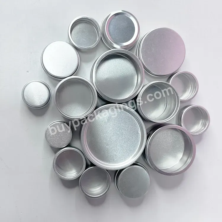 5g 10g 20g 30g 50g 60g 80g 100g 120g 150g 180g Round Cosmetic Containers Jars Screw Lid Tin Box Silver Aluminum Cans - Buy Aluminum Lid Glass Jar,Pet Jars With Aluminum Lid,Heat Induction Aluminum Foil Seal For Plastic.