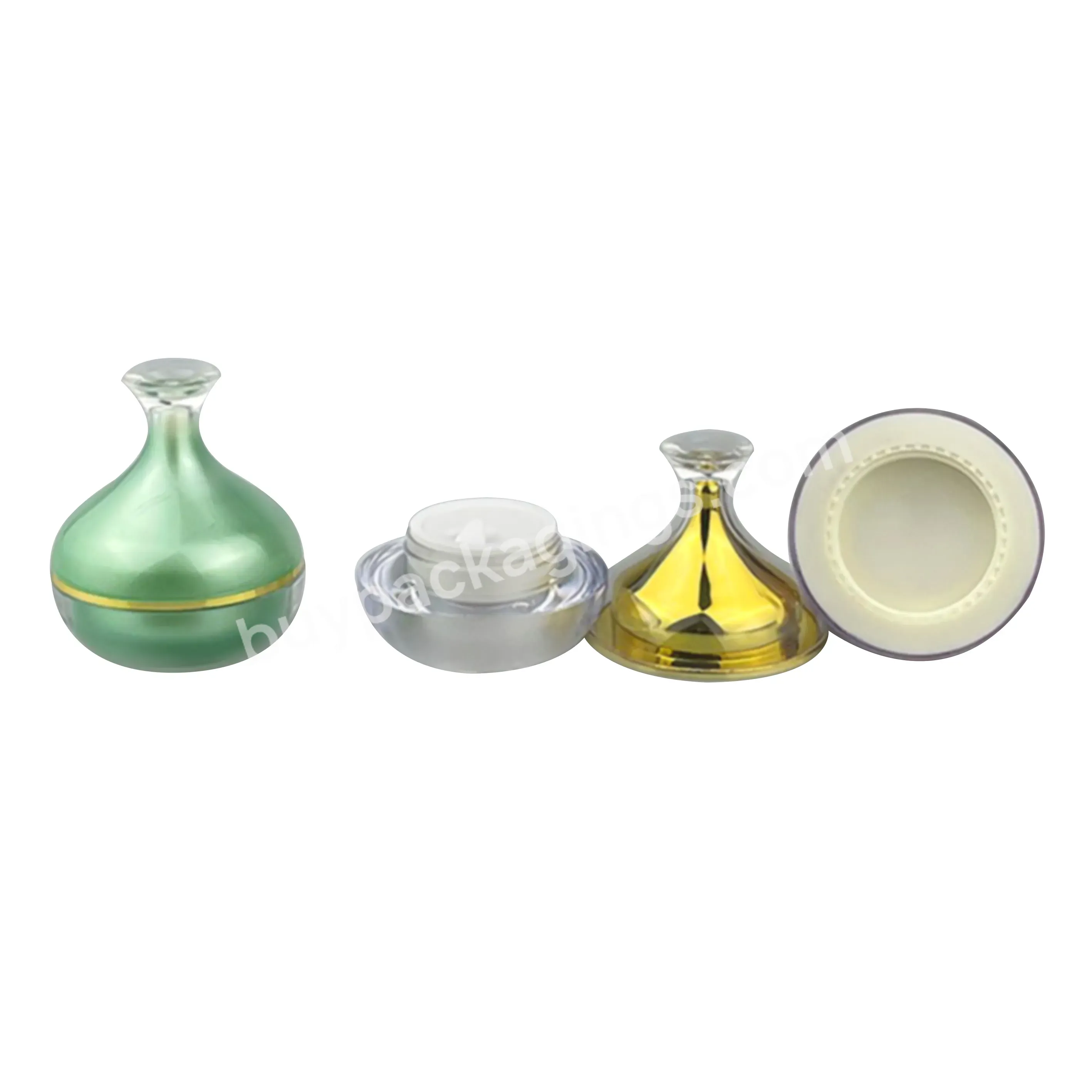 5g 10g Double Wall Acrylic Powder Jar Green Cosmetic Jar Goblet Shape Custom Cream Jar