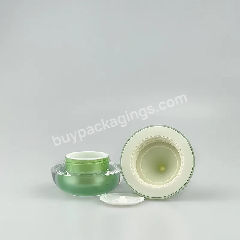 5g 10g Double Wall Acrylic Powder Jar Green Cosmetic Jar Goblet Shape Custom Cream Jar