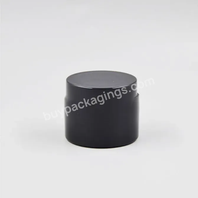 5g 10g Wholesale Cosmetic Round Matte Black Cream Glass Jar With Matte Black Cap With White Hand Pull Pad