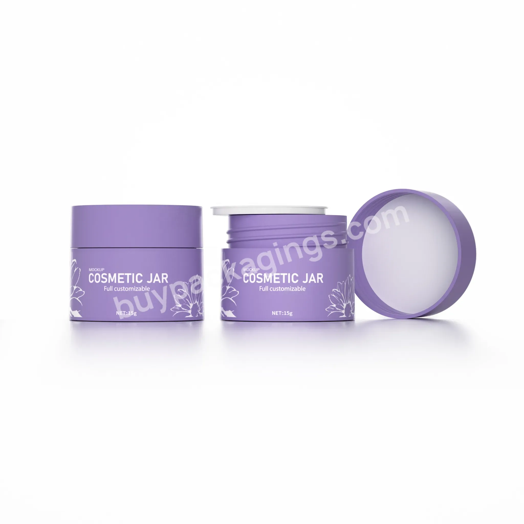 5g 15g 20g 30g 50g Cosmetic Container Packaging Frosted Pet Plastic Purple Cream Jar With Lids